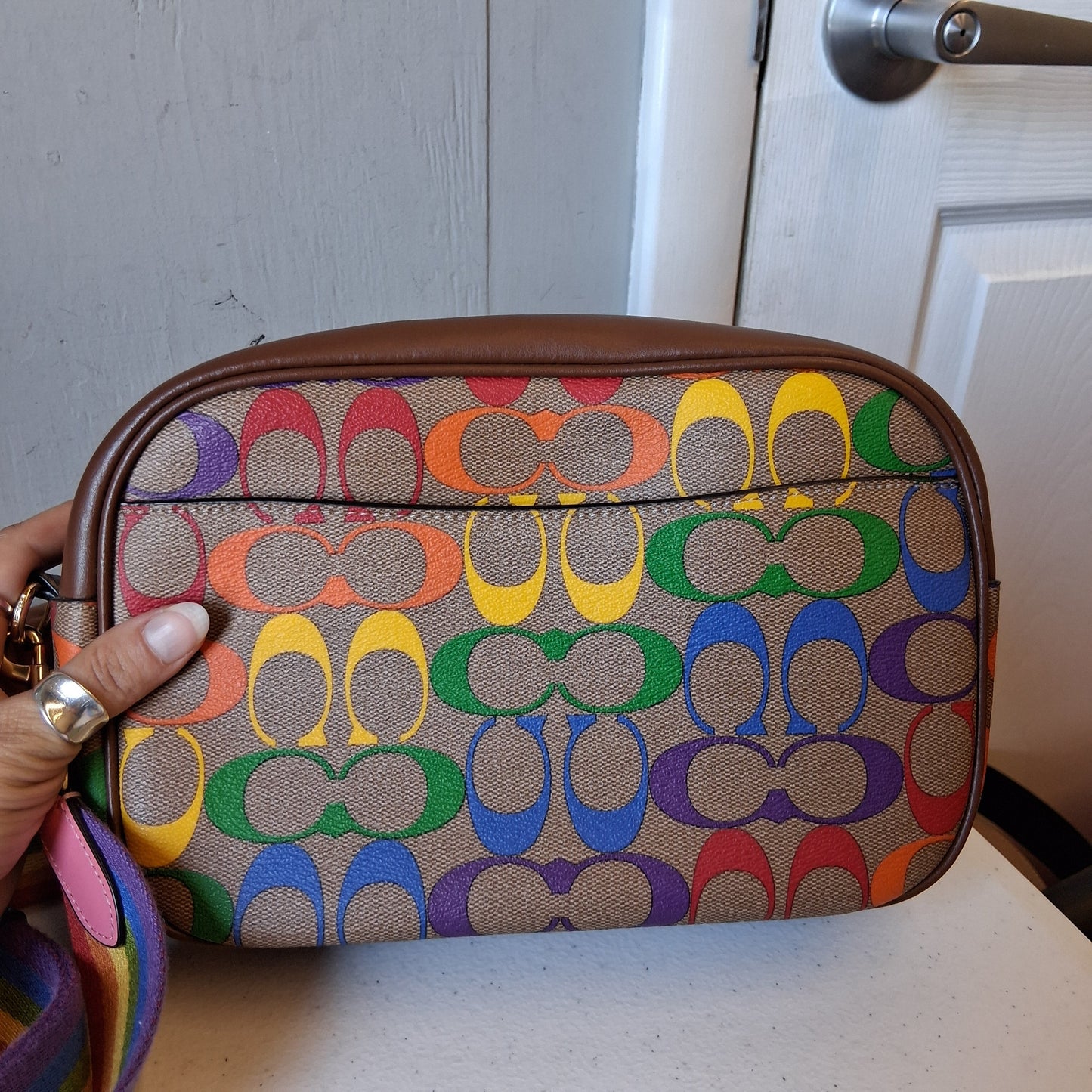 Crossbody Designer By Coach In Multi, Size:Medium