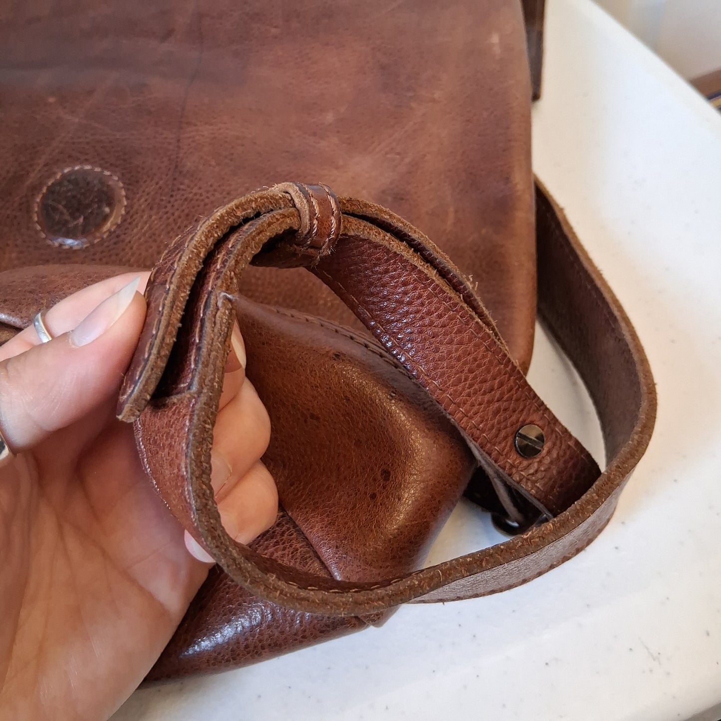 Backpack Leather By Elk In Brown, Size:Large