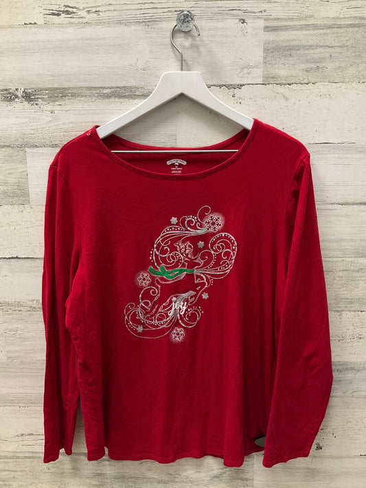 Holiday Top Long Sleeve By Holiday Time  Size: 2x