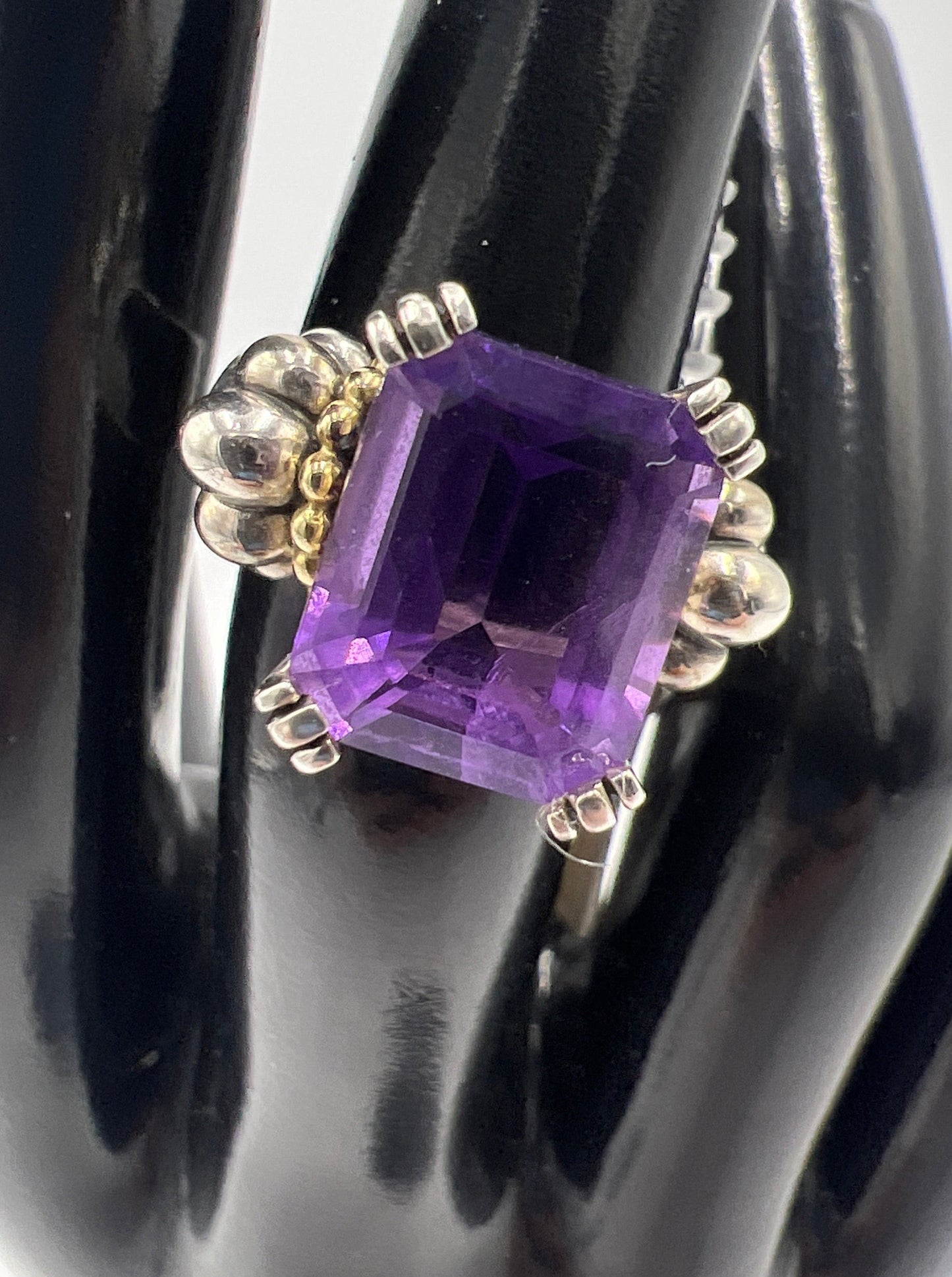 Lagos Glacier Amethyst Cocktail Ring  Size: 6