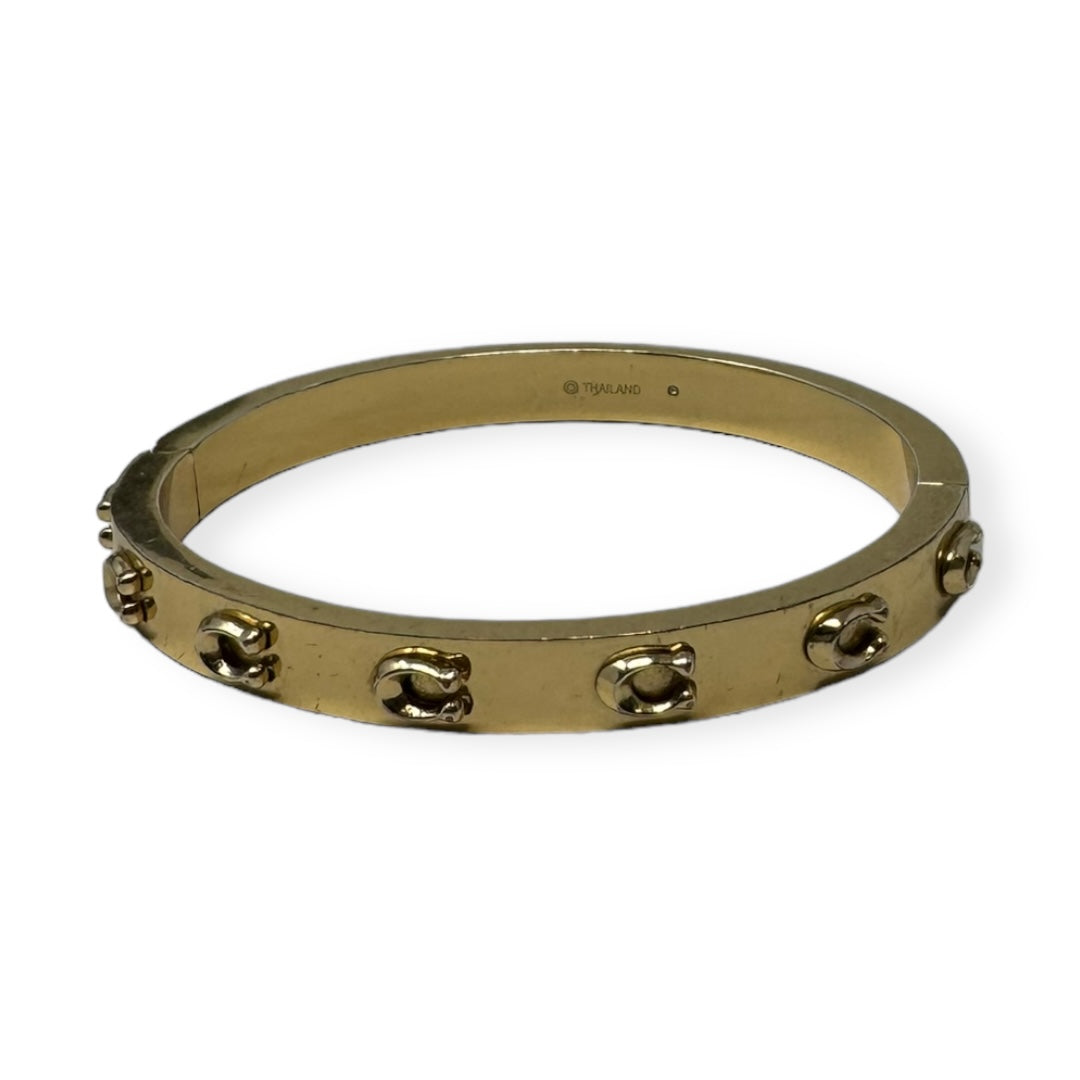 Signature C Hinged Bangle Bracelet Designer By Coach