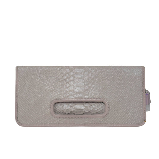 Bonnie Foldover Python Clutch Designer By Coach  Size: Large